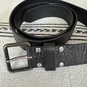 Diesel Textured Black Leather Belt